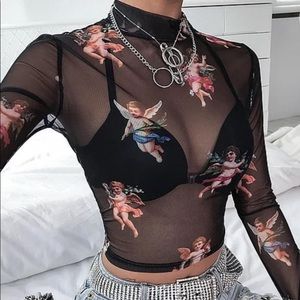 Trending angel shirt black NWT